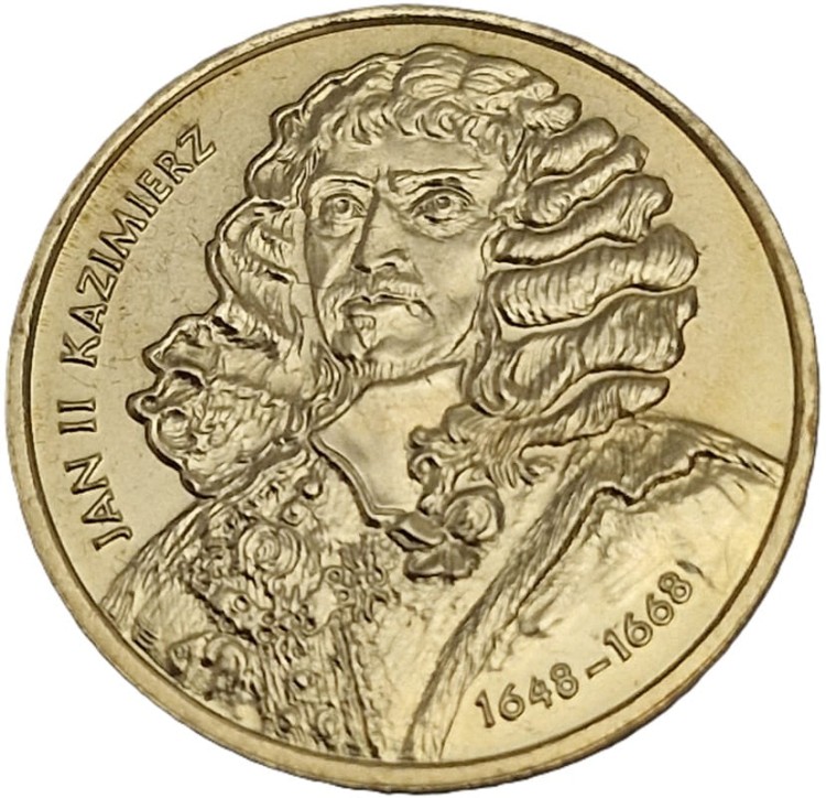 Moneta okolicznościowa 2 zł Jan Kazimierz 2000 rewers