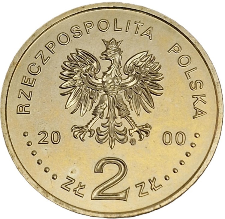 Moneta okolicznościowa 2 zł Jan Kazimierz 2000 awers