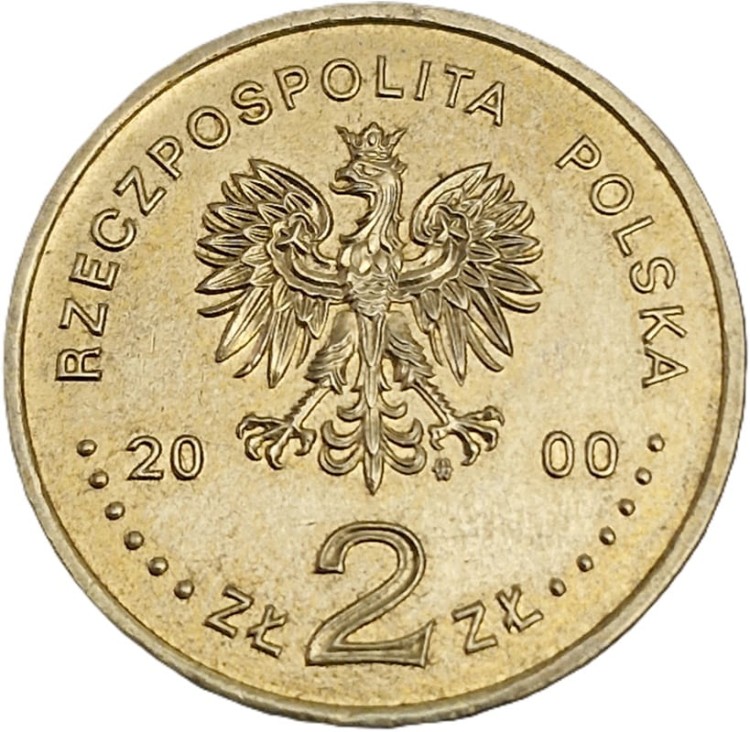 Moneta okolicznościowa 2 zł 30 rocznic Grudnia 70 2000 awers