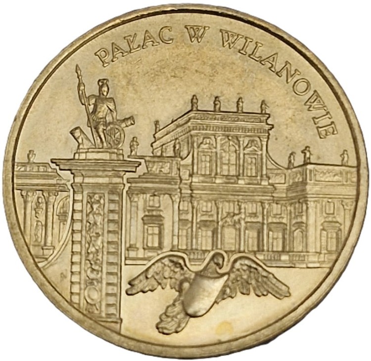 Moneta okolicznościowa 2 zł Pałac w Wilanowie 2000 rewers