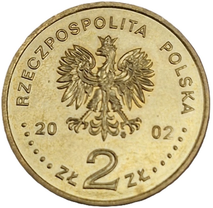 Moneta okolicznościowa 2 zł Bronisław Malinowski 2002 awers