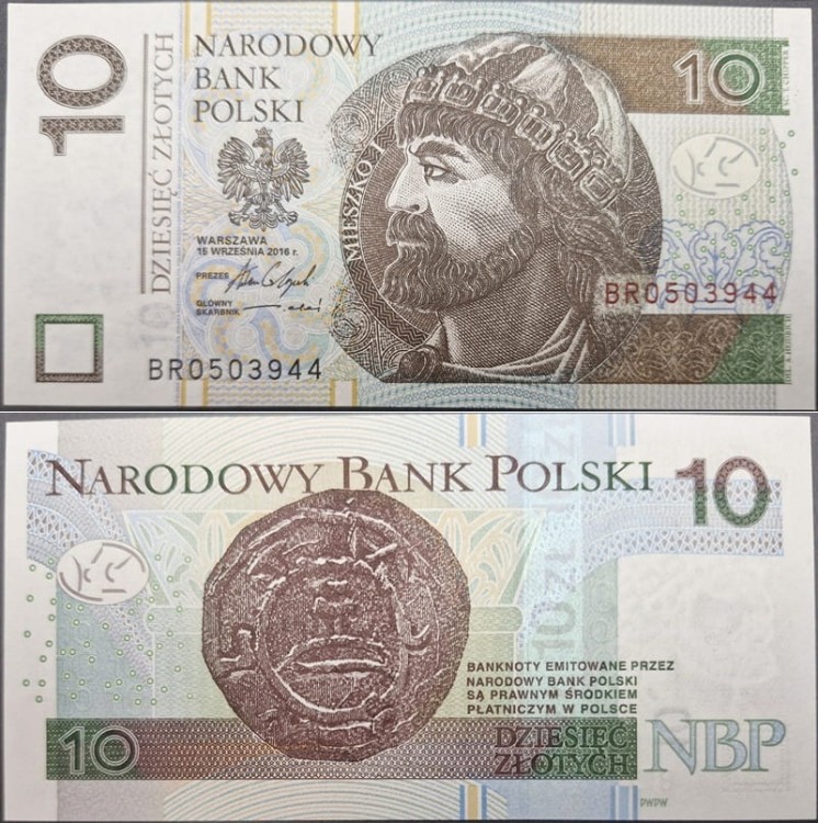 Banknot 10 zł 2016 BR