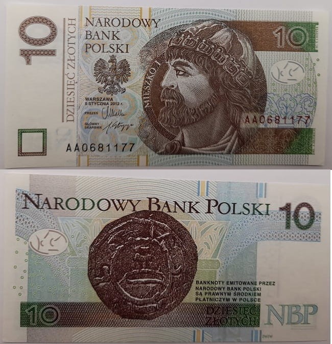 Banknot 10 zł Mieszko I 2012 AA