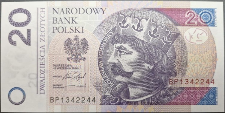 Banknot 20 zł 2016 BP awers