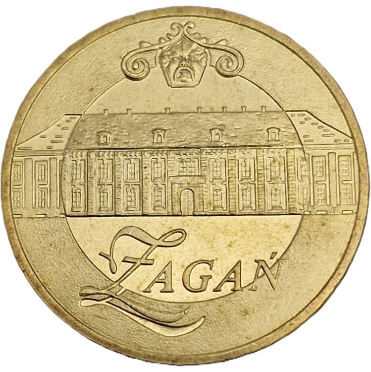 Moneta 2 zł Żagań 2006 rewers