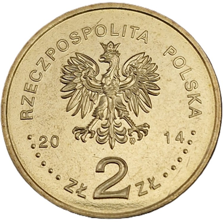 Moneta 2 zł 100 rocznica urodzin Jana Karskiego 2014 awers