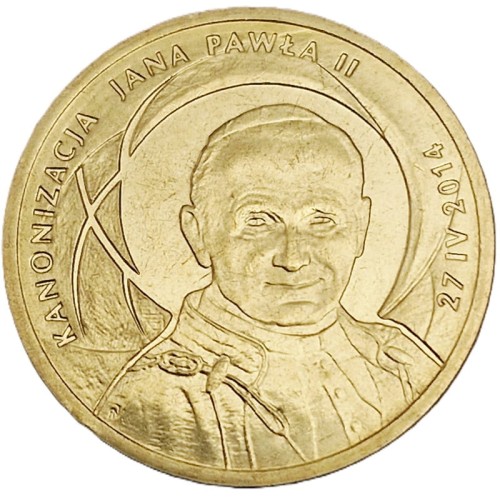 Moneta 2 zł Kanonizacja Jana Pawła II 2014 rewers