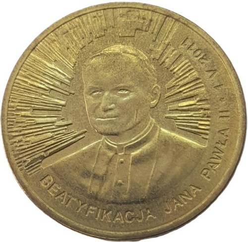 Moneta 2 zł Beatyfikacja Jana Pawła II 2011 rewers