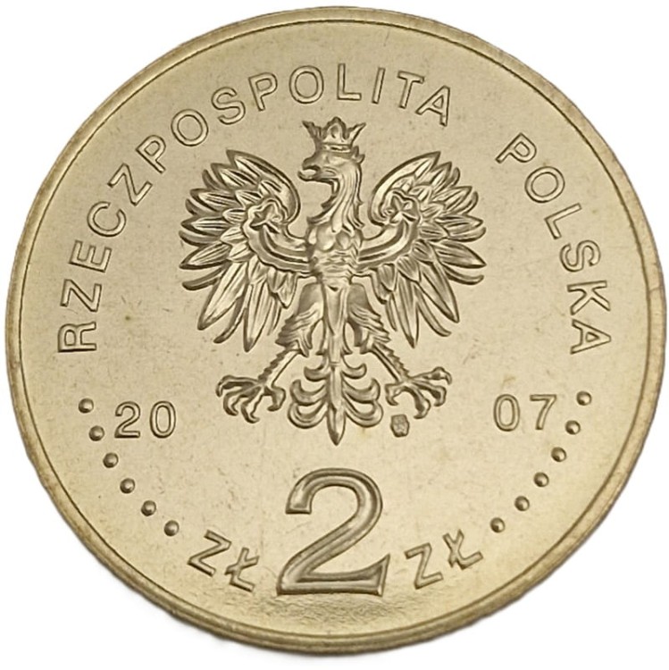 Moneta 2 zł Dzieje złotego Nike 2007 awers