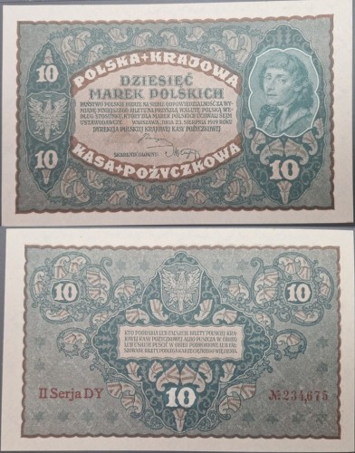 Banknot 10 marek 1919