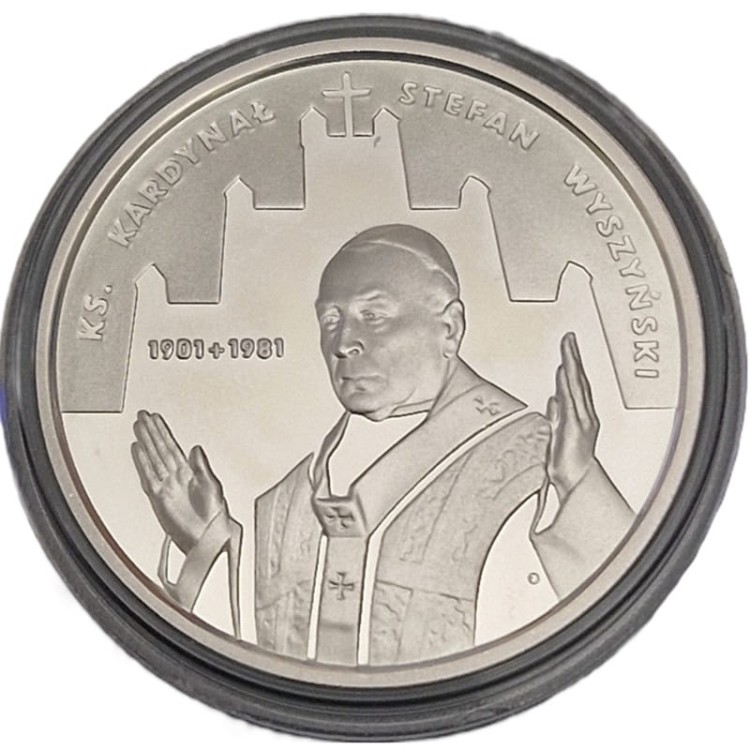 Moneta 10 zł 100. rocz. ur. Ks. Kard. Stefana Wyszyńskiego 2001 r. rewers