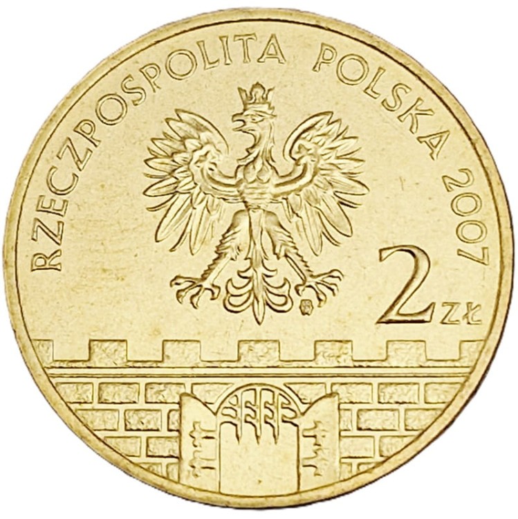 Moneta 2 zł Brzeg 2007 awers