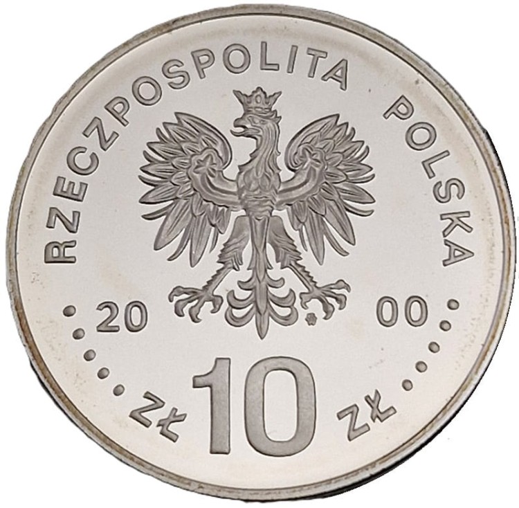 Moneta 10 zł Jan Kazimierz popiersie 2000 rewers
