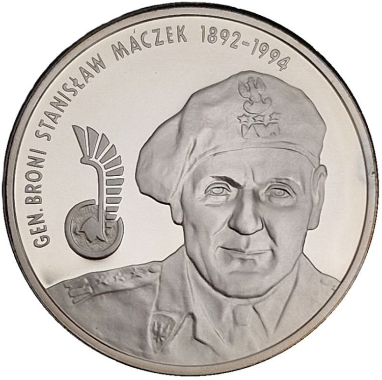 Moneta 10 zł Gen. Stanisław Maczek 2003 rewers