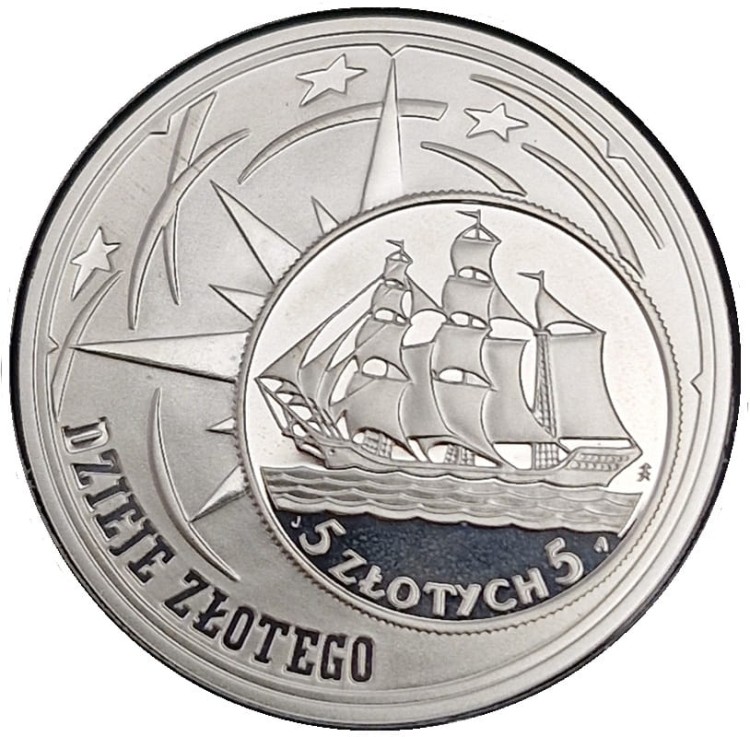 Moneta 10 zł Dzieje złotego Żaglowiec 2005 rewers