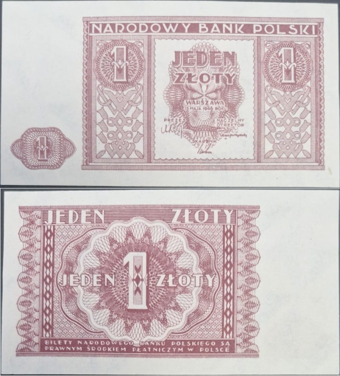 Banknot 1 złoty 1946
