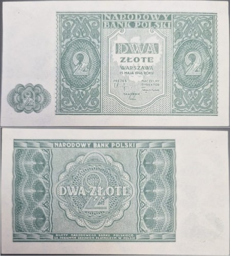 banknot 2 złote 1946 stan 1