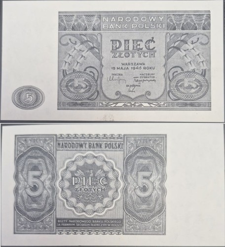 Banknot 5 zł 1946