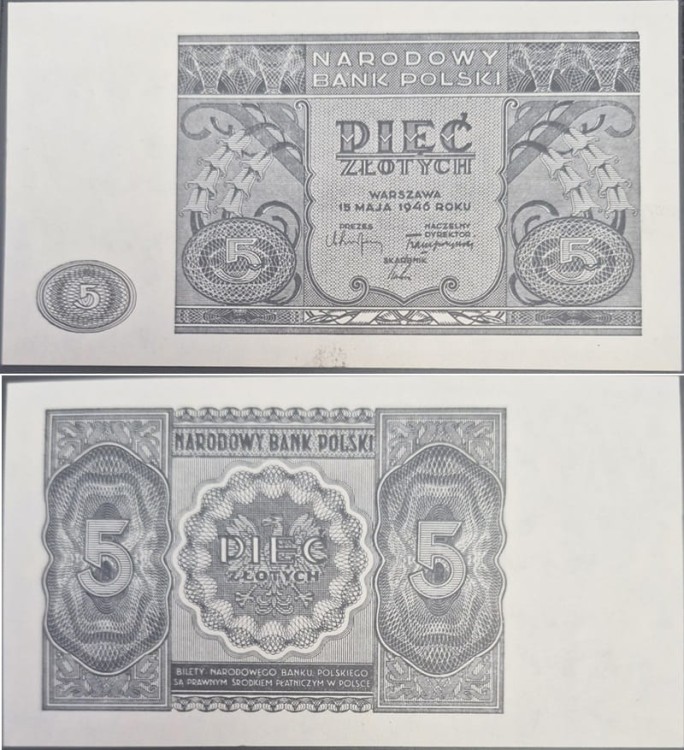 Banknot 5 zł 1946