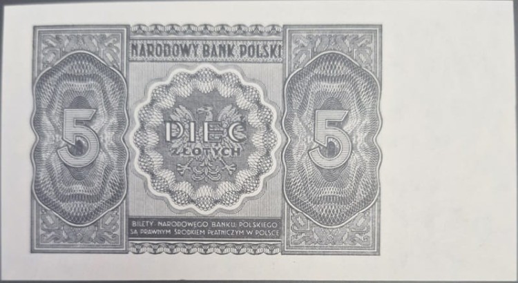 Banknot 5 zł 1946 rewers