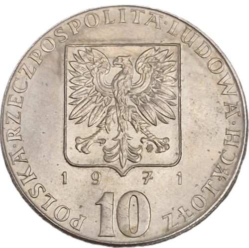 Moneta 10 zł FAO Fiat Panis 1971 awers