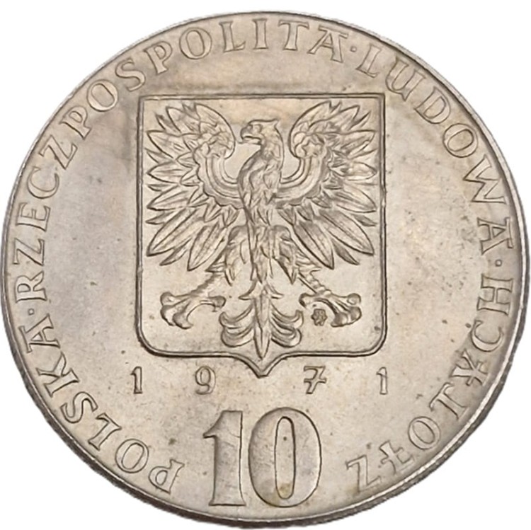 Moneta 10 zł FAO Fiat Panis 1971 awers