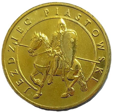 Moneta 2 zł Jeździec Piastowski 2006 rewers