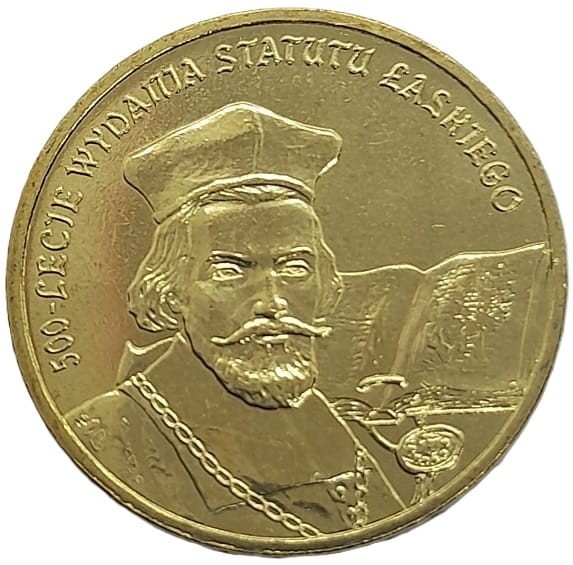 Moneta 2 zł 500-lecie Wydania Statutu Łaskiego 2006 rewers
