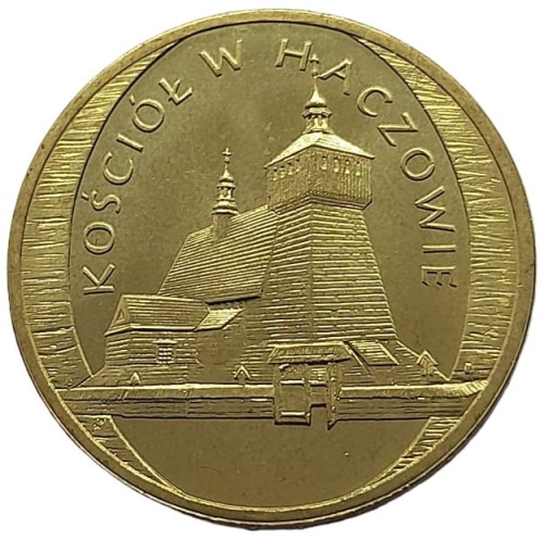 Moneta 2 zł Kościół w Haczowie 2006 rewers
