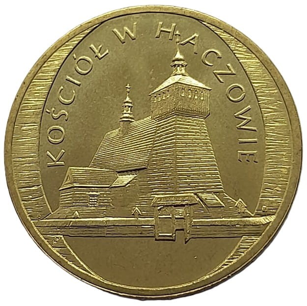 Moneta 2 zł Kościół w Haczowie 2006 rewers