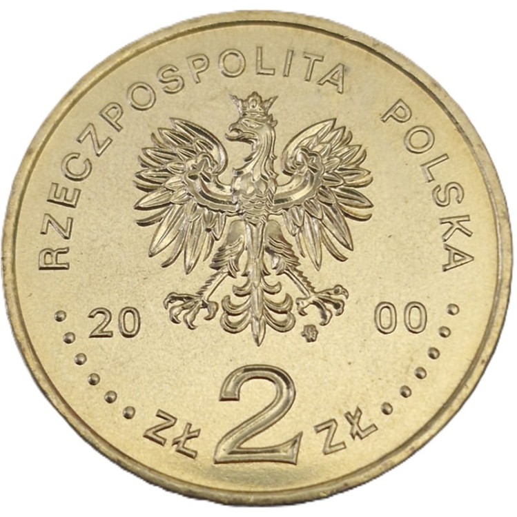 Moneta okolicznościowa 2 zł 20-lecie powstania Solidarności 2000 awers