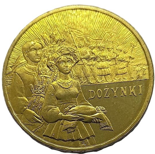 Moneta okolicznościowa 2 zł Dożynki 2004 rewers