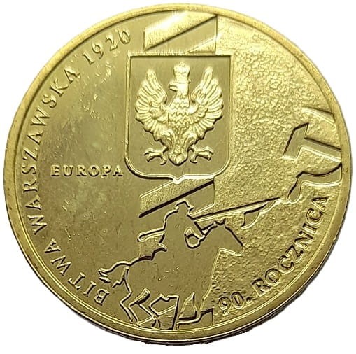 Moneta 2 zł z 90 rocznica Bitwy Warszawskiej 1920 2010  rewers