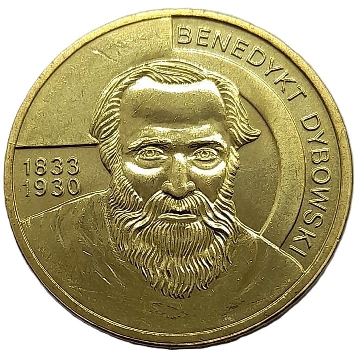 Moneta 2 zł Benedykt Dybowski rewers 2010