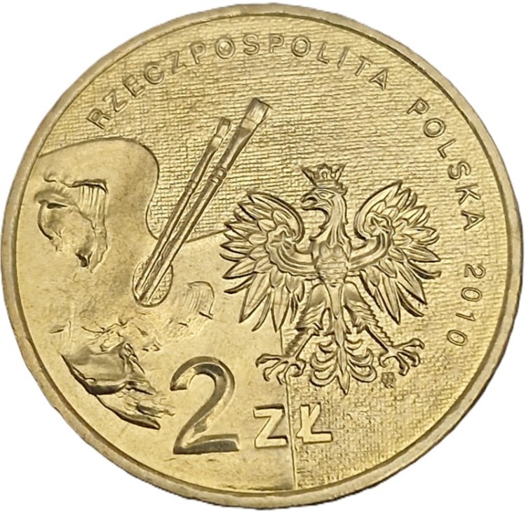 Moneta 2 zł Artur Grottger 2010 awers