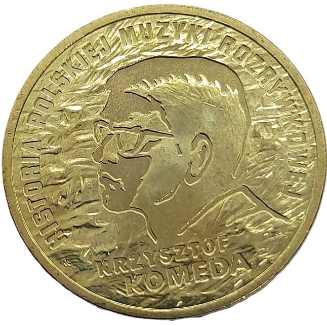 Moneta 2 zł z Krzysztof Komeda 2010 rewers