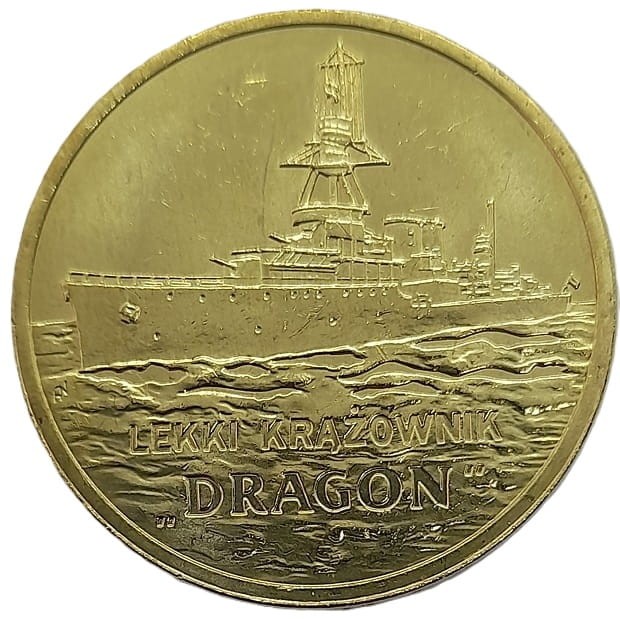 Moneta 2 zł Lekki Krążownik Dragon 2012 rewers