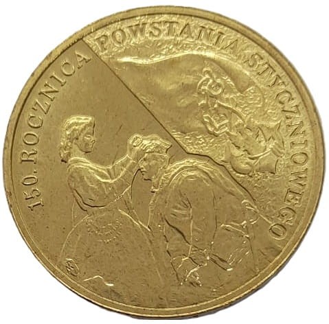 Moneta 2 zł 150 rocznica Powstania Styczniowego 2013 rewers