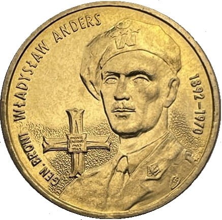Moneta okolicznościowa 2 zł Władysław Anders 2002 rewers