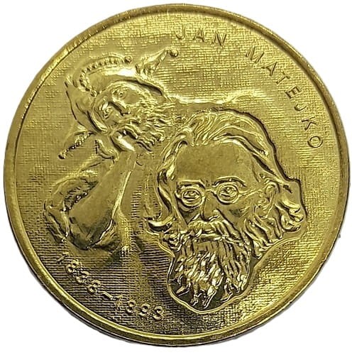 Moneta okolicznościowa 2 zł Jan Matejko 2002 rewers