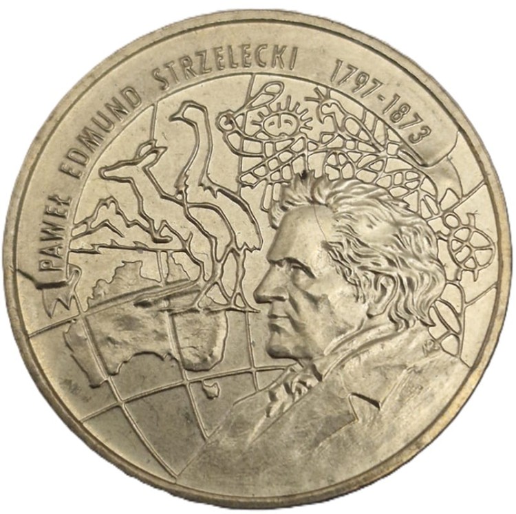 Moneta okolicznościowa 2 zł Paweł Edmund Strzelecki 1997 rewers