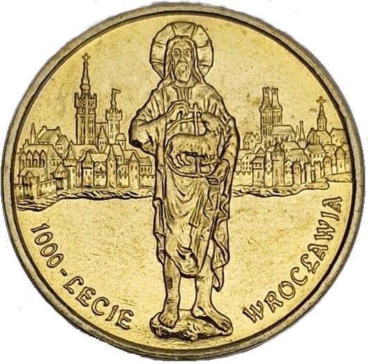 Moneta okolicznościowa 2 zł 1000-lecie Wrocławia 2000 rewers