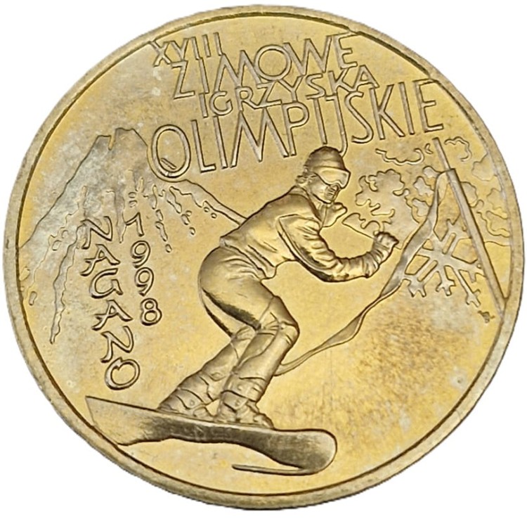 Moneta okolicznościowa 2 zł Nagano 1998 rewers