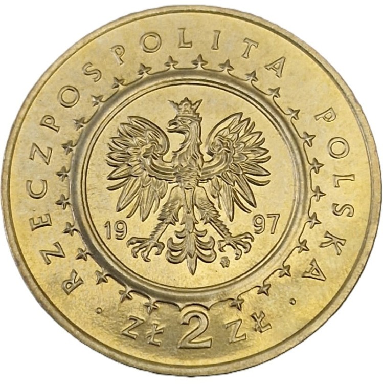 Moneta okolicznościowa 2 zł Zamek w Pieskowej Skale 1997 awers