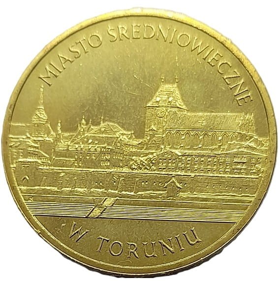 Moneta 2 zł Miasto Średniowieczne w Toruniu 2007 rewers