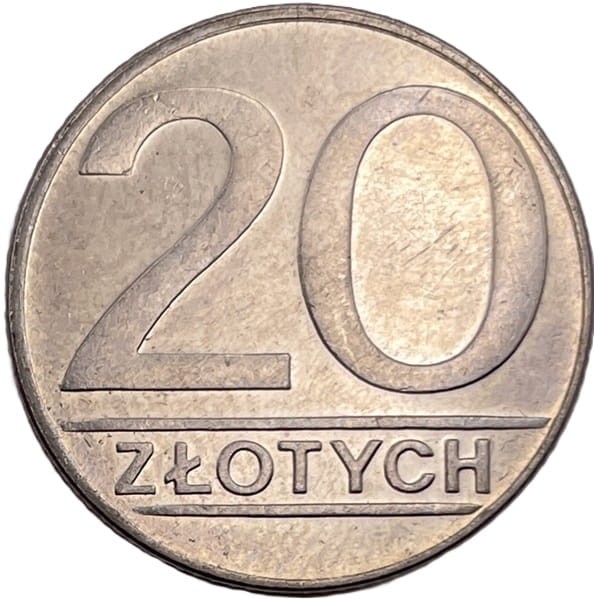 Moneta 20 złotych 1990 rewers