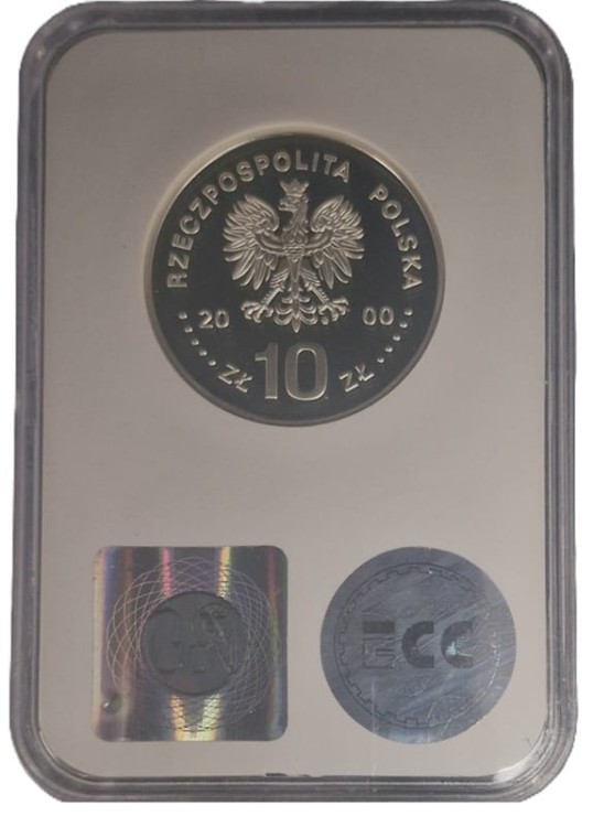 Moneta 10 złotych 2000 Jan Kazimierz grading awers