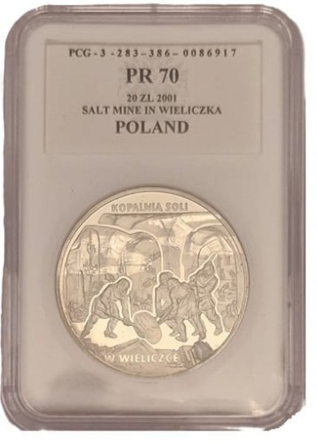 20 zł Kopalnia Soli w Wieliczce 2001 grading