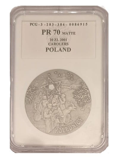 Moneta 20 zł Kolędnicy 2001 grading rewers
