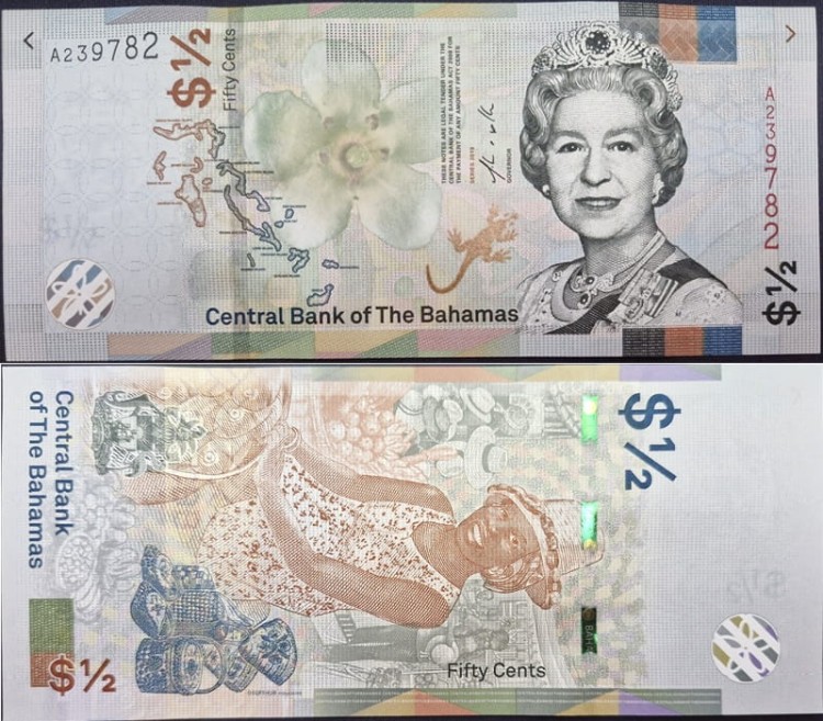 Bahamy banknot 1/2 dolara 2019